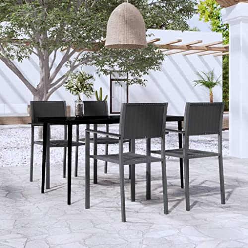 XINCXIN 5-TLG. Garten-Essgruppe, Outdoor Furniture Gartenmöbel Set Terassenmöbel Außen Garten Möbel Geeignet für Hinterhof Deck Teich Balkon Schwarz von XINCXIN