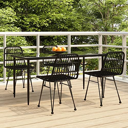 XINCXIN 5-TLG. Garten-Essgruppe, Outdoor Furniture Terassenmöbel Außen Garten Möbel Gartenmöbel Set Geeignet für Deck Balkon Hinterhof Teich Schwarz Poly Rattan XINCXIN 5-TLG. Garten-Essgruppe, Outdoor Furniture Terassenmöbel Außen Garten Möbel Gartenmöbel Set Geeignet für Deck Balkon Hinterhof Teich Schwarz Poly Rattan von XINCXIN
