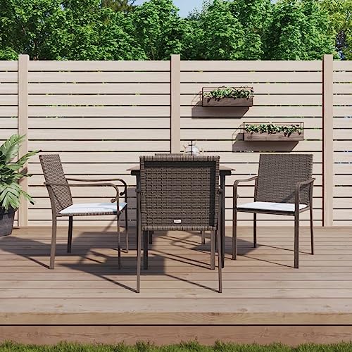 XINCXIN 5-TLG. Garten-Essgruppe, Outdoor Furniture Terassenmöbel Außen Garten Möbel Gartenmöbel Set Geeignet für Deck Balkon Hinterhof Teich mit Kissen Poly Rattan und Stahl XINCXIN 5-TLG. Garten-Essgruppe, Outdoor Furniture Terassenmöbel Außen Garten Möbel Gartenmöbel Set Geeignet für Deck Balkon Hinterhof Teich mit Kissen Poly Rattan und Stahl von XINCXIN