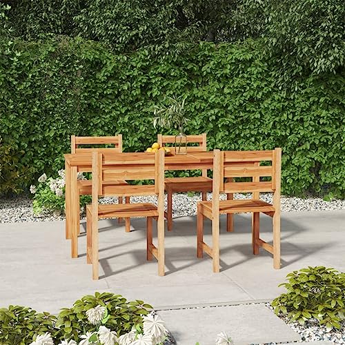XINCXIN 5-TLG. Garten-Essgruppe, Outdoor Furniture Terassenmöbel Außen Gartenmöbel Set Garten Möbel Geeignet für Teich Hinterhof Balkon Deck Massivholz Teak von XINCXIN