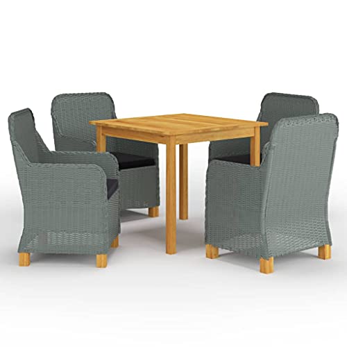 XINCXIN 5-TLG. Garten-Essgruppe, Terassenmöbel Außen Outdoor Furniture Gartenmöbel Set Garten Möbel Geeignet für Teich Deck Hinterhof Balkon Hellgrau von XINCXIN