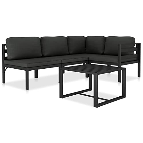 XINCXIN 5-TLG. Garten-Lounge-Set, Gartenmöbel Set Terassenmöbel Außen Garten Möbel Outdoor Furniture Geeignet für Balkon Teich Deck Hinterhof mit Kissen Aluminium Anthrazit von XINCXIN