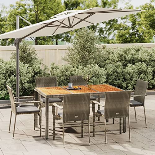XINCXIN 7-TLG. Garten-Essgruppe, Gartenmöbel Set Terassenmöbel Außen Garten Möbel Outdoor Furniture Geeignet für Deck Hinterhof Balkon Teich mit Kissen Grau Poly Rattan XINCXIN 7-TLG. Garten-Essgruppe, Gartenmöbel Set Terassenmöbel Außen Garten Möbel Outdoor Furniture Geeignet für Deck Hinterhof Balkon Teich mit Kissen Grau Poly Rattan von XINCXIN