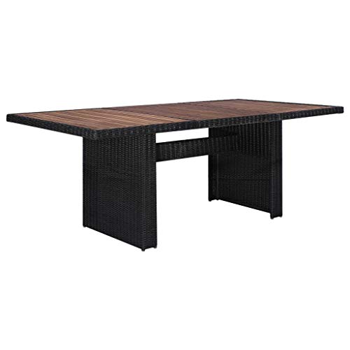 XINCXIN 7-TLG. Garten-Essgruppe, Outdoor Furniture Terassenmöbel Außen Gartenmöbel Set Garten Möbel Geeignet für Teich Hinterhof Balkon Deck Poly Rattan Schwarz von XINCXIN
