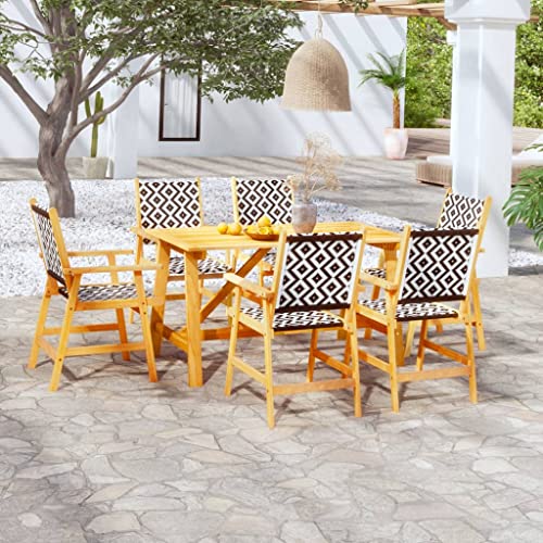 XINCXIN 7-TLG. Garten-Essgruppe, Terassenmöbel Außen Garten Möbel Gartenmöbel Set Outdoor Furniture Geeignet für Balkon Teich Deck Hinterhof Massivholz Akazie von XINCXIN