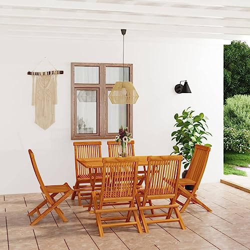 XINCXIN 7-TLG. Garten-Essgruppe, Terassenmöbel Außen Garten Möbel Outdoor Furniture Gartenmöbel Set Geeignet für Balkon Teich Hinterhof Deck Massivholz Teak von XINCXIN