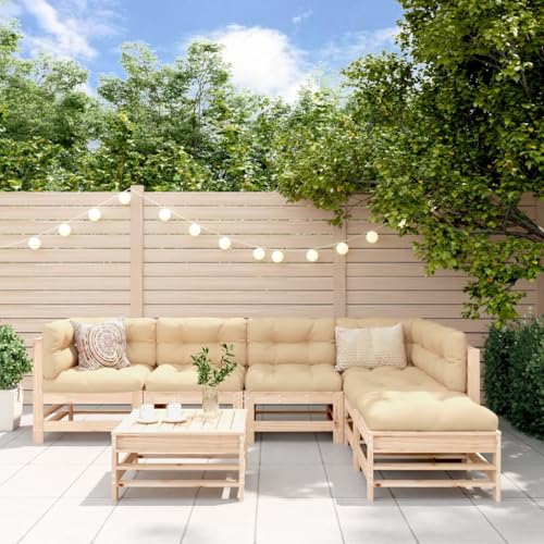 XINCXIN 7-TLG. Garten-Lounge-Set, Garten Möbel Gartenmöbel Set Terassenmöbel Außen Outdoor Furniture Geeignet für Teich Balkon Deck Hinterhof mit Kissen Massivholz XINCXIN 7-TLG. Garten-Lounge-Set, Garten Möbel Gartenmöbel Set Terassenmöbel Außen Outdoor Furniture Geeignet für Teich Balkon Deck Hinterhof mit Kissen Massivholz von XINCXIN