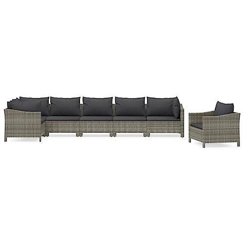 XINCXIN 7-TLG. Garten-Lounge-Set, Outdoor Furniture Garten Möbel Gartenmöbel Set Terassenmöbel Außen Geeignet für Deck Teich Balkon Hinterhof mit Kissen Grau Poly Rattan XINCXIN 7-TLG. Garten-Lounge-Set, Outdoor Furniture Garten Möbel Gartenmöbel Set Terassenmöbel Außen Geeignet für Deck Teich Balkon Hinterhof mit Kissen Grau Poly Rattan von XINCXIN