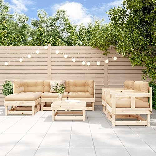 XINCXIN 7-TLG. Garten-Lounge-Set, Terassenmöbel Außen Outdoor Furniture Garten Möbel Gartenmöbel Set Geeignet für Deck Hinterhof Teich Balkon mit Kissen Massivholz XINCXIN 7-TLG. Garten-Lounge-Set, Terassenmöbel Außen Outdoor Furniture Garten Möbel Gartenmöbel Set Geeignet für Deck Hinterhof Teich Balkon mit Kissen Massivholz von XINCXIN