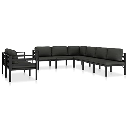 XINCXIN 8-TLG. Garten-Lounge-Set, Garten Möbel Terassenmöbel Außen Outdoor Furniture Gartenmöbel Set Geeignet für Deck Hinterhof Balkon Teich mit Kissen Aluminium Anthrazit XINCXIN 8-TLG. Garten-Lounge-Set, Garten Möbel Terassenmöbel Außen Outdoor Furniture Gartenmöbel Set Geeignet für Deck Hinterhof Balkon Teich mit Kissen Aluminium Anthrazit von XINCXIN