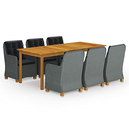 XINCXIN 9-TLG. Garten-Essgruppe, Gartenmöbel Set Outdoor Furniture Garten Möbel Terassenmöbel Außen Geeignet für Deck Balkon Teich Hinterhof Hellgrau von XINCXIN