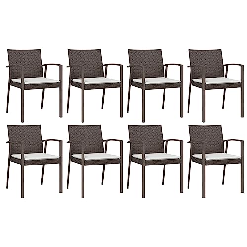 XINCXIN 9-TLG. Garten-Essgruppe, Gartenmöbel Set Outdoor Furniture Garten Möbel Terassenmöbel Außen Geeignet für Deck Balkon Teich Hinterhof mit Kissen Poly Rattan und Stahl von XINCXIN