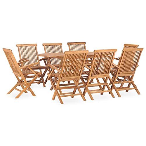 XINCXIN 9-TLG. Garten-Essgruppe, Outdoor Furniture Gartenmöbel Set Garten Möbel Terassenmöbel Außen Geeignet für Balkon Hinterhof Teich Deck Klappbar Massivholz Teak von XINCXIN