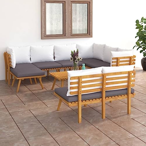 XINCXIN 9-TLG. Garten-Lounge-Set, Garten Möbel Outdoor Furniture Terassenmöbel Außen Gartenmöbel Set Geeignet für Teich Balkon Deck Hinterhof mit Kissen Massivholz Akazie XINCXIN 9-TLG. Garten-Lounge-Set, Garten Möbel Outdoor Furniture Terassenmöbel Außen Gartenmöbel Set Geeignet für Teich Balkon Deck Hinterhof mit Kissen Massivholz Akazie von XINCXIN