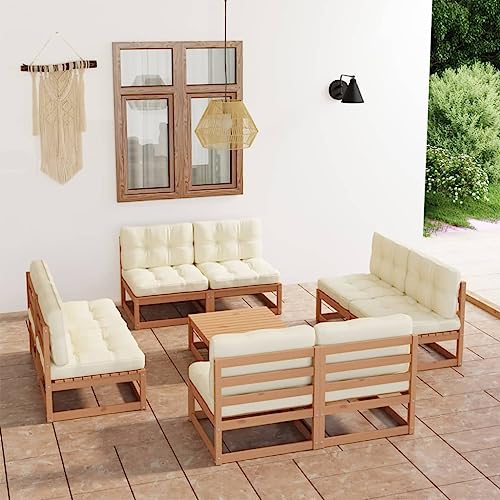 XINCXIN 9-TLG. Garten-Lounge-Set, Gartenmöbel Set Terassenmöbel Außen Garten Möbel Outdoor Furniture Geeignet für Balkon Teich Deck Hinterhof mit Kissen Kiefer Massivholz XINCXIN 9-TLG. Garten-Lounge-Set, Gartenmöbel Set Terassenmöbel Außen Garten Möbel Outdoor Furniture Geeignet für Balkon Teich Deck Hinterhof mit Kissen Kiefer Massivholz von XINCXIN