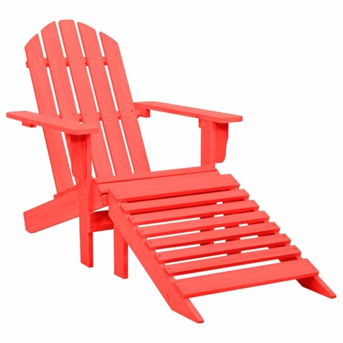 XINCXIN Adirondack-Gartenstuhl, Chair Gartenmöbel Stuhl Korbsessel Geeignet für Pool Balcony Outdoor Terrace mit Fußstütze Massivholz Tanne Rot von XINCXIN