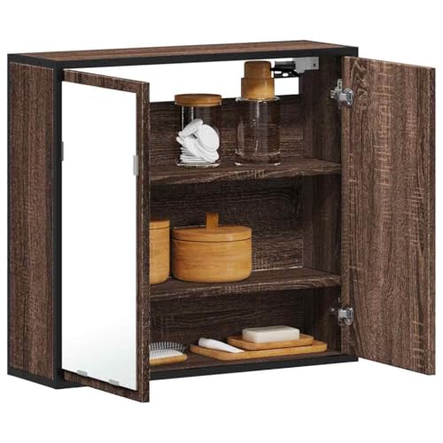 XINCXIN Bad-Spiegelschrank Braun Eichen-Optik 65x20x60 cm Holzwerkstoff von XINCXIN