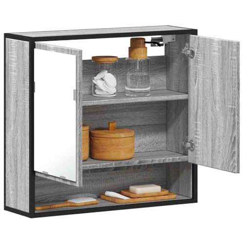 XINCXIN Bad-Spiegelschrank Grau Sonoma 65x20x60 cm Holzwerkstoff von XINCXIN
