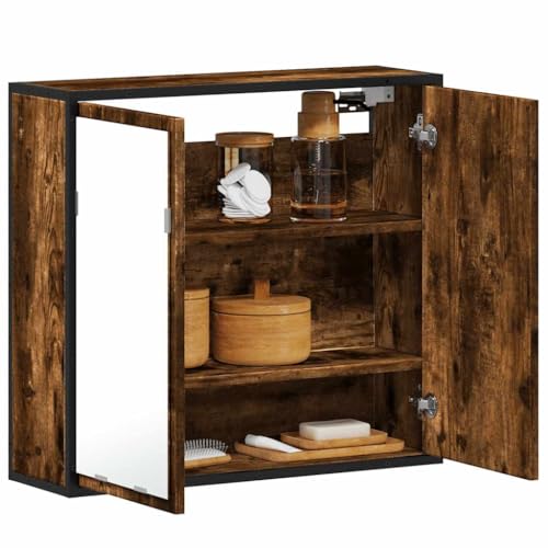 XINCXIN Bad-Spiegelschrank Räuchereiche 65x20x60 cm Holzwerkstoff von XINCXIN