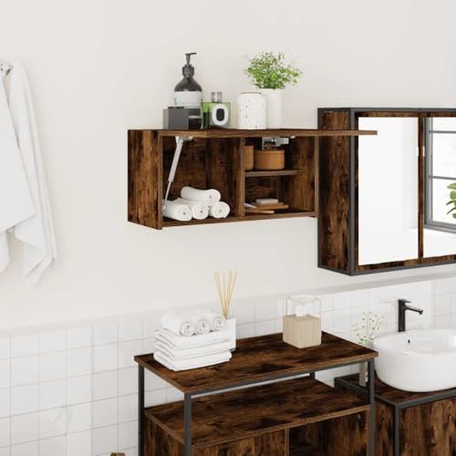 XINCXIN Bad-Wandschrank, Badezimmer möbel unterschrank waschbecken badmöbel waschtischunterschrank Räuchereiche 60x25x30 cm Holzwerkstoff von XINCXIN