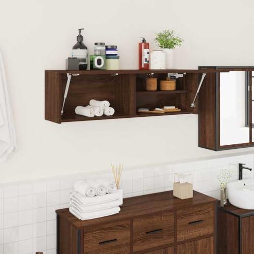 XINCXIN Bad-Wandschrank, badezimmerunterschrank waschtischunterschrank Badezimmer möbel unterschrank waschbecken Braun Eichen-Optik 100x25x30 cm Holzwerkstoff von XINCXIN