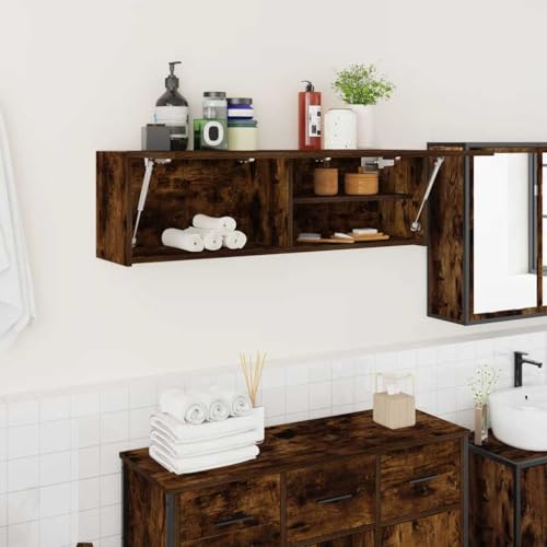 XINCXIN Bad-Wandschrank, unterschrank waschbecken waschtischunterschrank badmöbel badezimmerunterschrank Räuchereiche 100x25x30 cm Holzwerkstoff von XINCXIN