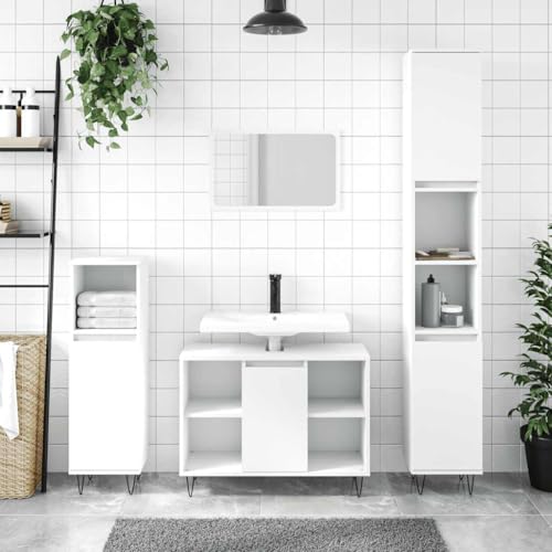 XINCXIN Badschrank, Badezimmer möbel badezimmerunterschrank badmöbel waschtischunterschrank Sonoma-Eiche 30x30x190 cm Holzwerkstoff von XINCXIN