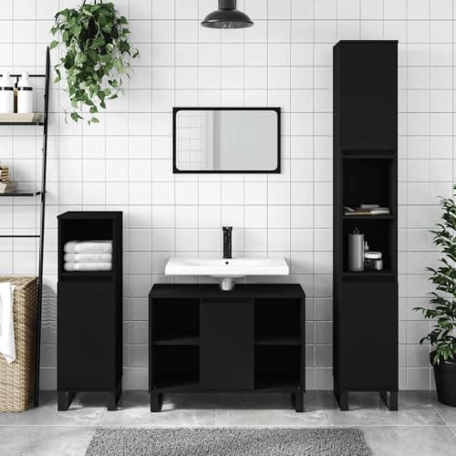 XINCXIN Badschrank, unterschrank waschbecken Badezimmer möbel badezimmerunterschrank badmöbel Betongrau 30x30x190 cm Holzwerkstoff von XINCXIN