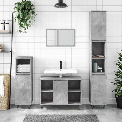 XINCXIN Badschrank, waschtischunterschrank Badezimmer möbel unterschrank waschbecken badezimmerunterschrank Sonoma-Eiche 30x30x100 cm Holzwerkstoff von XINCXIN