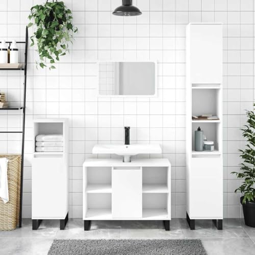 XINCXIN Badschrank, waschtischunterschrank unterschrank waschbecken badmöbel badezimmerunterschrank Betongrau 30x30x190 cm Holzwerkstoff von XINCXIN