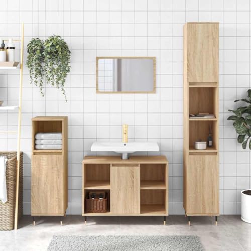 XINCXIN Badschrank Sonoma-Eiche 80x33x60 cm Holzwerkstoff von XINCXIN