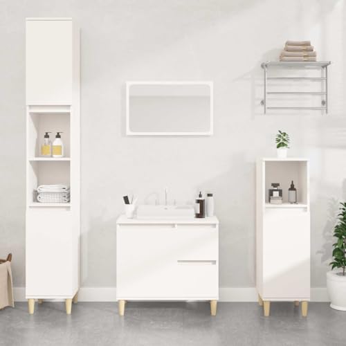 XINCXIN Badschrank Weiß 65x33x60 cm Holzwerkstoff von XINCXIN