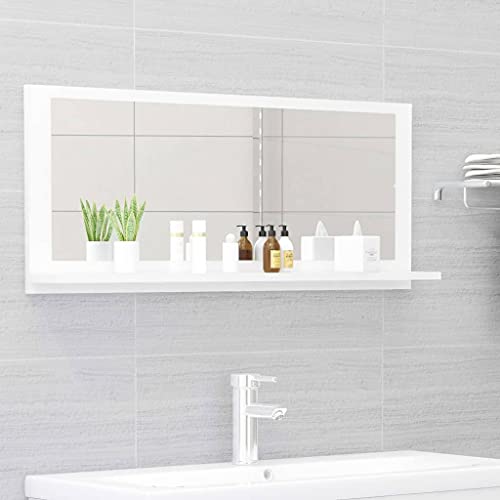 XINCXIN Badspiegel, unterschrank waschbecken badmöbel Badezimmer möbel badezimmerunterschrank Hochglanz-Weiß 90x10,5x37 cm Holzwerkstoff XINCXIN Badspiegel, unterschrank waschbecken badmöbel Badezimmer möbel badezimmerunterschrank Hochglanz-Weiß 90x10,5x37 cm Holzwerkstoff von XINCXIN