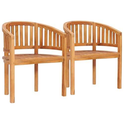 XINCXIN Bananenstühle 2 STK., Chair Stuhl Terrassenstühle Stühle Geeignet für Outdoor Balcony Garden Pool Massivholz Teak von XINCXIN