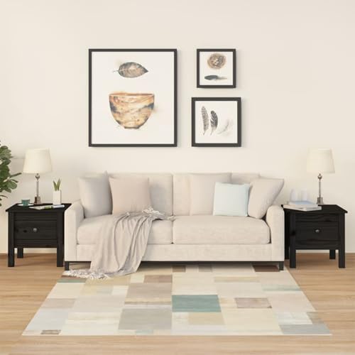XINCXIN Beistelltisch, Sideboard Aesthetic Room Decor beistelltische fürs Wohnzimmer Sofa Tisch e 2 STK. Schwarz 40x40x39 cm Massivholz Kiefer von XINCXIN