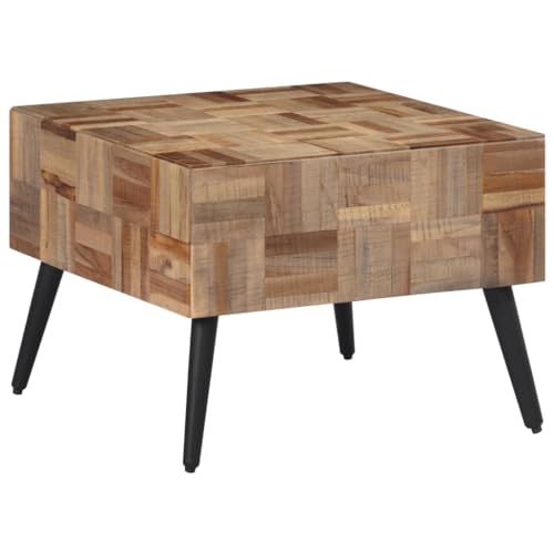 XINCXIN Couchtisch, beistelltische fürs Wohnzimmer Sofa Tisch Sideboard Coffee Table Grau 55x55x40 cm Recyceltes Massivholz Teak von XINCXIN