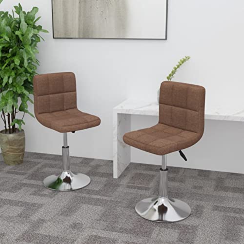 XINCXIN Esszimmerstühle 2 STK., Esszimmerstühle Stuhl Esszimmerstuhl Dining Chair Geeignet für Esszimmer Küche Restaurant Balkon Drehbar Braun Stoff von XINCXIN