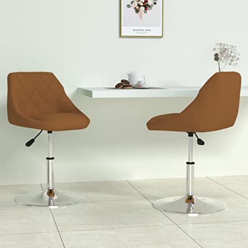 XINCXIN Esszimmerstühle 2 STK., Esszimmerstuhl Dining Chair Stuhl Esszimmerstühle Geeignet für Küche Restaurant Esszimmer Balkon Drehbar Braun Samt von XINCXIN