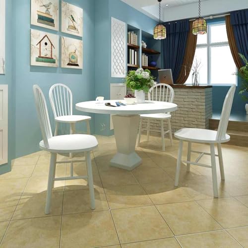 XINCXIN Esszimmerstühle 4 STK., Esstisch Stühle Esszimmerstuhl Stuhl Dining Chair Geeignet für Balkon Restaurant Esszimmer Küche Weiß Massivholz Gummibaum von XINCXIN