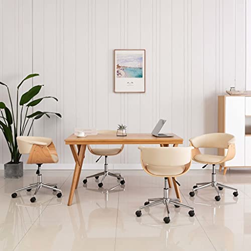 XINCXIN Esszimmerstühle 4 STK., Esstisch Stühle Esszimmerstuhl Stuhl Esszimmerstühle Geeignet für Esszimmer Küche Balkon Restaurant Drehbar Creme Kunstleder von XINCXIN