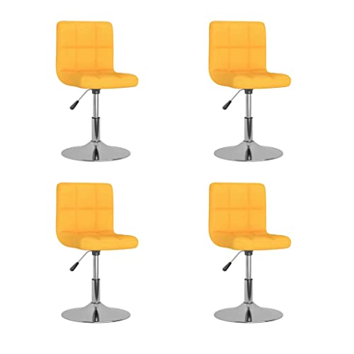 XINCXIN Esszimmerstühle 4 STK., Esszimmerstühle Stuhl Esstisch Stühle Dining Chair Geeignet für Küche Esszimmer Restaurant Balkon Drehbar Gelb Stoff von XINCXIN