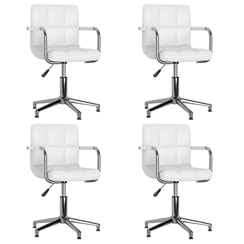 XINCXIN Esszimmerstühle 4 STK., Esszimmerstuhl Dining Chair Esszimmerstühle Esstisch Stühle Geeignet für Esszimmer Küche Restaurant Balkon Drehbar Weiß Kunstleder von XINCXIN