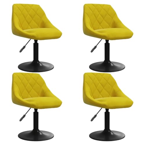 XINCXIN Esszimmerstühle 4 STK., Esszimmerstuhl Esszimmerstühle Dining Chair Stuhl Geeignet für Esszimmer Küche Balkon Restaurant Drehbar Senfgelb Samt von XINCXIN