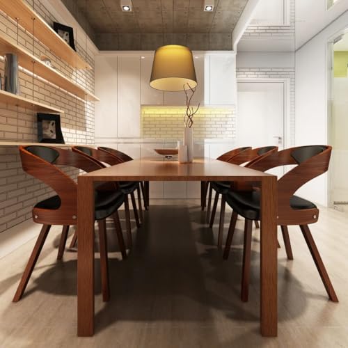 XINCXIN Esszimmerstühle 6 STK., Esstisch Stühle Esszimmerstuhl Dining Chair Stuhl Geeignet für Restaurant Küche Balkon Esszimmer Braun Kunstleder von XINCXIN