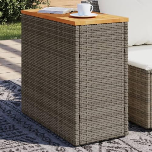 XINCXIN Garten-Beistelltisch, Tisch Balkon Outdoor Tisch gartenmöbel Dining Table gartentisch terrassentisch Geeignet für Living Room Terrace Outdoor Lounge mit Holzplatte Grau 58x27,5x55 cm Rattan XINCXIN Garten-Beistelltisch, Tisch Balkon Outdoor Tisch gartenmöbel Dining Table gartentisch terrassentisch Geeignet für Living Room Terrace Outdoor Lounge mit Holzplatte Grau 58x27,5x55 cm Rattan von XINCXIN
