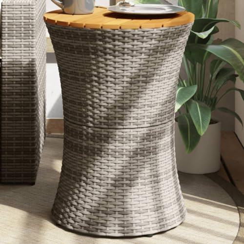 XINCXIN Garten-Beistelltisch, gartenmöbel Dining Table Outdoor Tisch Tisch Balkon balkontisch wetterfest Geeignet für Terrace Garden Living Room Balcony Trommelform Grau Poly Rattan & Massivholz XINCXIN Garten-Beistelltisch, gartenmöbel Dining Table Outdoor Tisch Tisch Balkon balkontisch wetterfest Geeignet für Terrace Garden Living Room Balcony Trommelform Grau Poly Rattan & Massivholz von XINCXIN