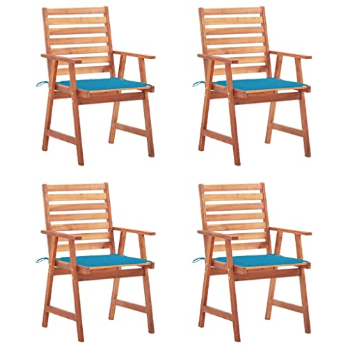 XINCXIN Garten-Essstühle 4 STK., Terrassenstühle Korbsessel Gartenmöbel Chair Geeignet für Pool Outdoor Terrace Balcony mit Kissen Massivholz Akazie XINCXIN Garten-Essstühle 4 STK., Terrassenstühle Korbsessel Gartenmöbel Chair Geeignet für Pool Outdoor Terrace Balcony mit Kissen Massivholz Akazie von XINCXIN