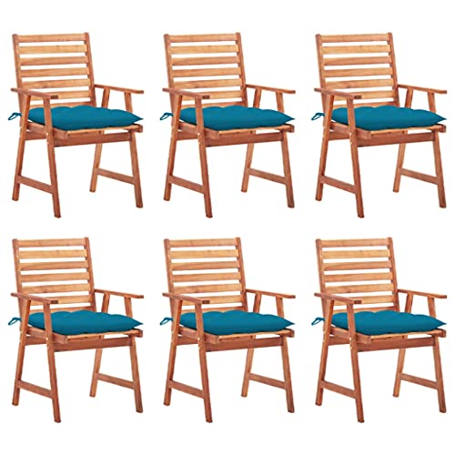 XINCXIN Garten-Essstühle 6 STK., Gartenmöbel Chair Terrassenstühle Gartensessel Geeignet für Pool Balcony Terrace Outdoor mit Kissen Massivholz Akazie von XINCXIN