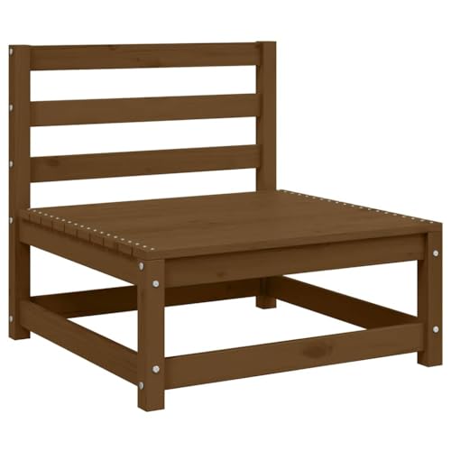 XINCXIN Garten-Mittelsofa, korbsessel Outdoor terassenmöbel außen Balkon Couch gartensessel Geeignet für patios Garden Balconies Yard Honigbraun Massivholz Kiefer von XINCXIN