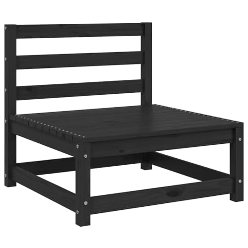 XINCXIN Garten-Mittelsofa, terassenmöbel außen Balkon Couch Garden Furniture korbsessel Outdoor Geeignet für Yard Balconies Garden patios Schwarz Massivholz Kiefer von XINCXIN